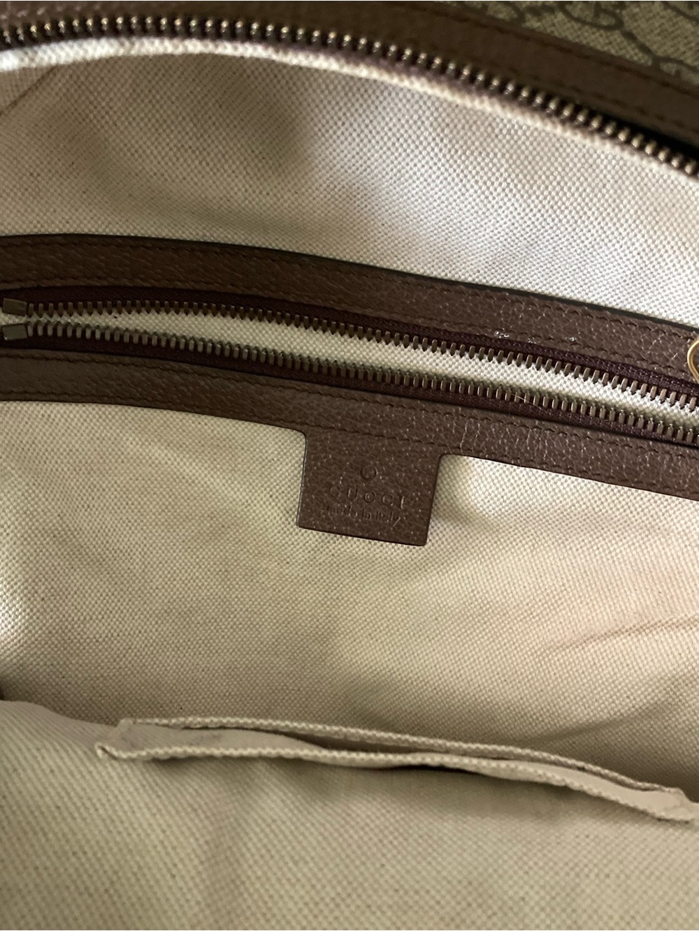 Gucci Beige/Brown GG Canvas Backpack with Green-Red Web and Gold Hardware - Picture 10 of 10